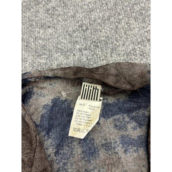 Lilith Jacket Skirt Set Womens Medium Small Blue Brown Mesh Sheer Made in France - Picture 2 of 11